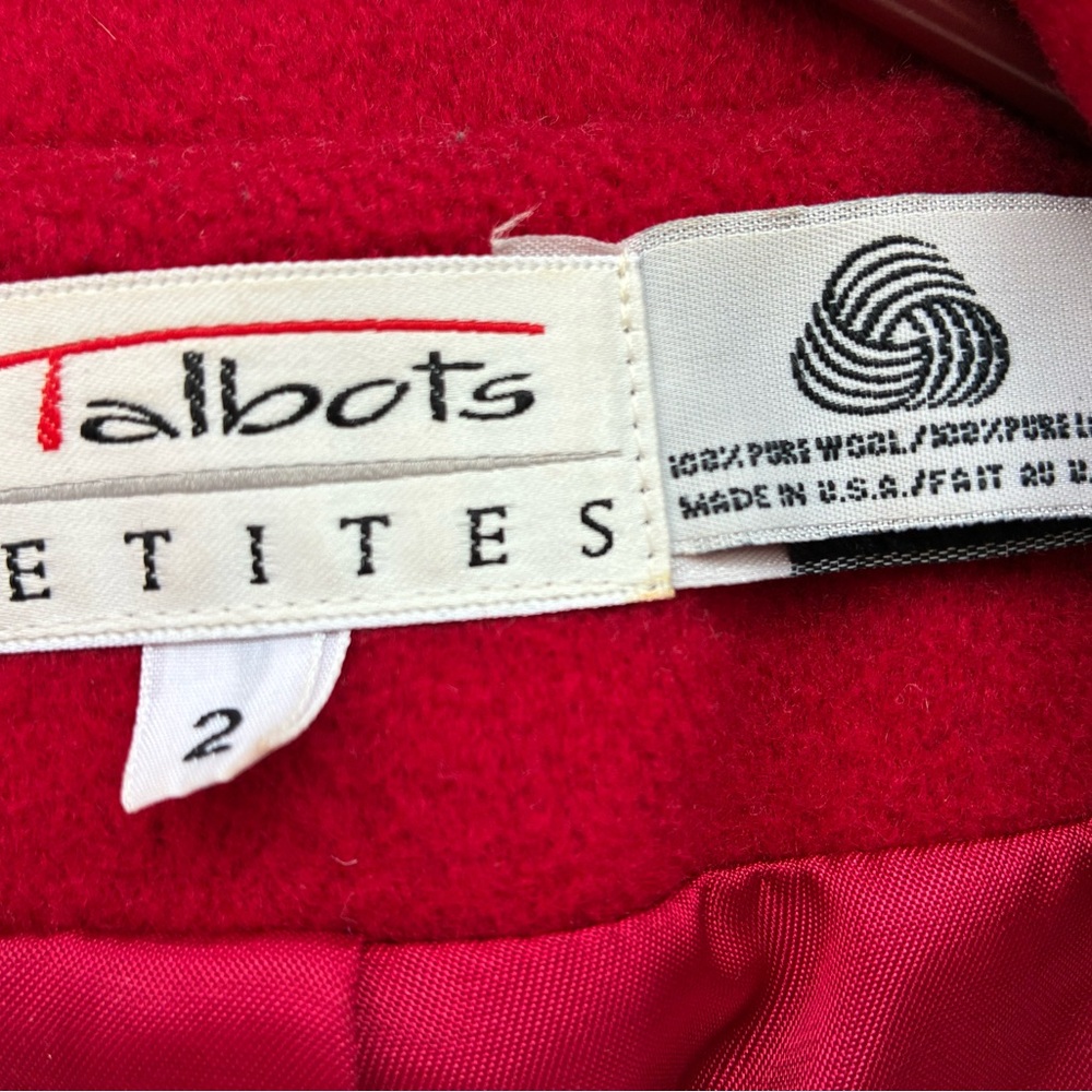 Elegant Vintage Talbots Red Wool Coat 2P – Classic Long Winter Style - Picture 3 of 11